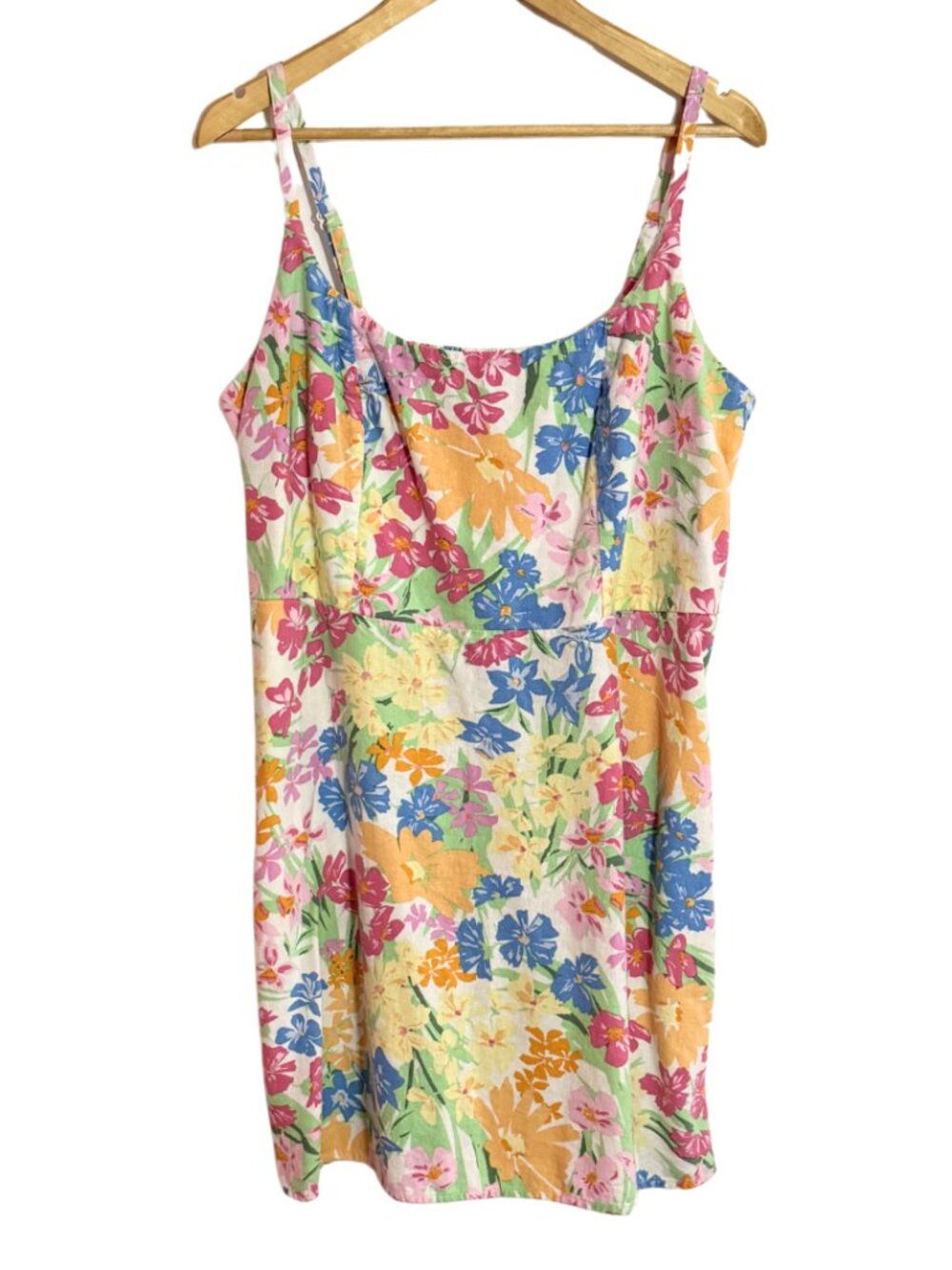 Old Navy Floral Linen Blend Summer Sun Dress Mini Dress Size XL